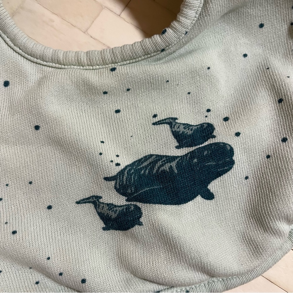 Kate Quinn Baby Beluga Light Green Organic Cotton Bib size Small + Raffi Book - Picture 2 of 9